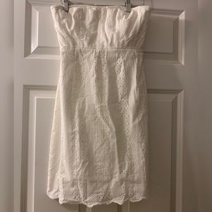 J. Crew White Eyelet Strapless Dress Size 0